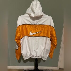 Vintage Nylon Jacket Nike Women's Sz M Full Zip‎ Lined White&Orange Swoosh Logo